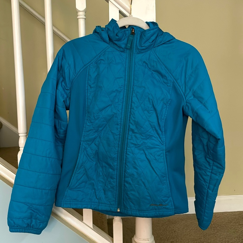 Eddie Bauer Ladies Small Lightweight Quilted Jacket With Hood